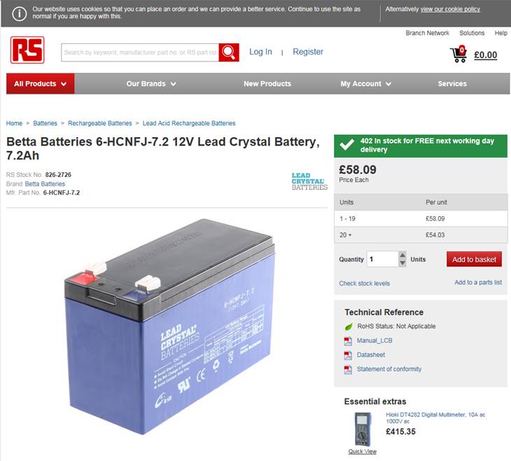 23228 - Lead Crystal batteries Europe