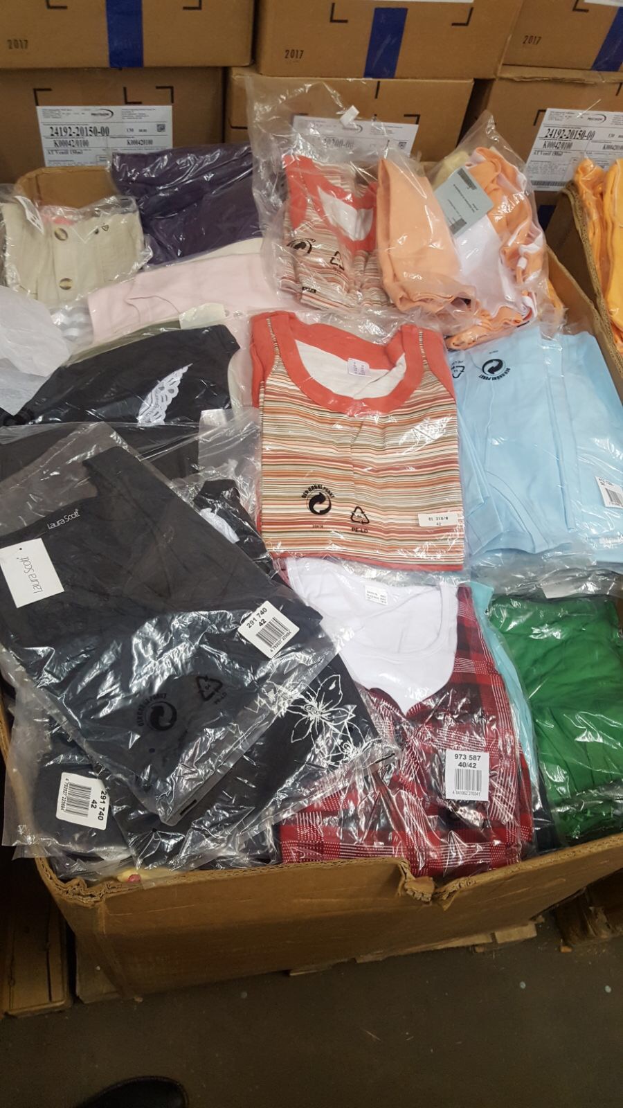Stock of clothing, mix of different brands Europe