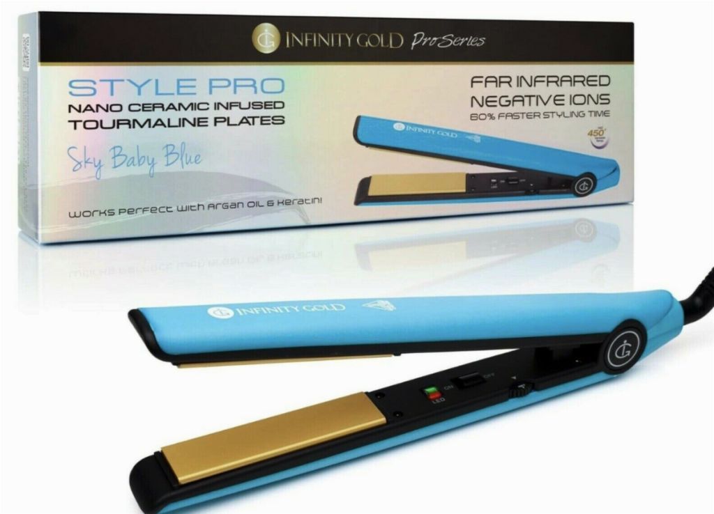 43379 - Infinity Gold Ceramic Straightening Flat Iron with Gold Power Plates USA