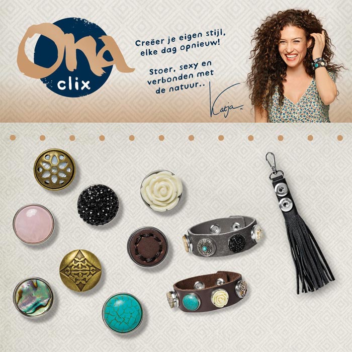 46688 - BUTTONS FOR ONA CLIX BRACELETS, KEY HOLDERS AND MINI BAGS Europe