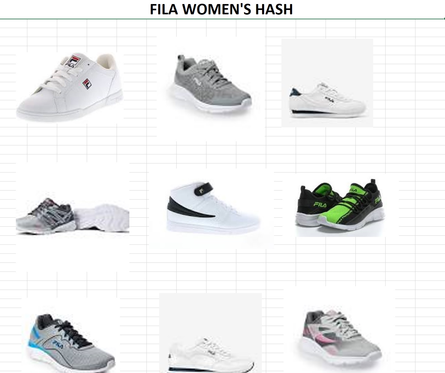 48644 - Fila Men's & Women's Hash Closeout USA