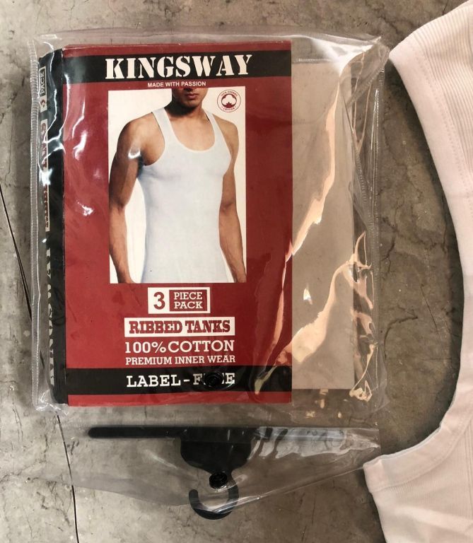 49430 - KINGS WAY Branded Mens Vest T shirts stock packed India
