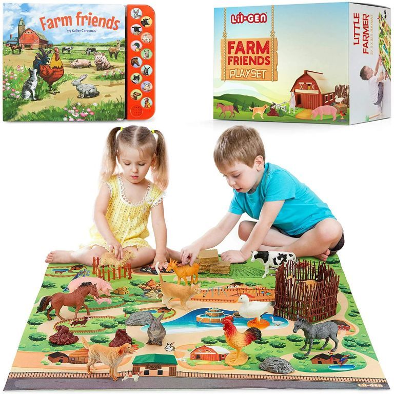 50414 - Li'l-Gen Toy Farm Animals with Interactive Farm Animal Sound Book USA