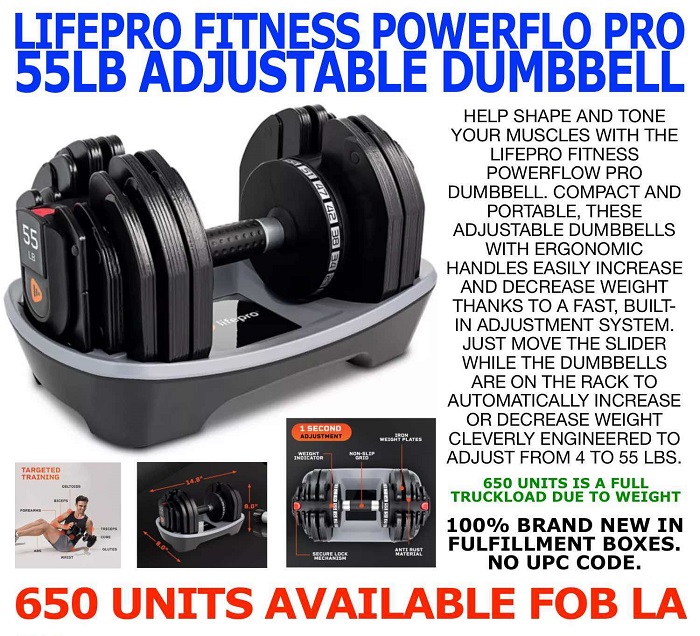 50598 - LifePro Fitness PowerFlo Pro 55lb Adjustable Dumbell USA