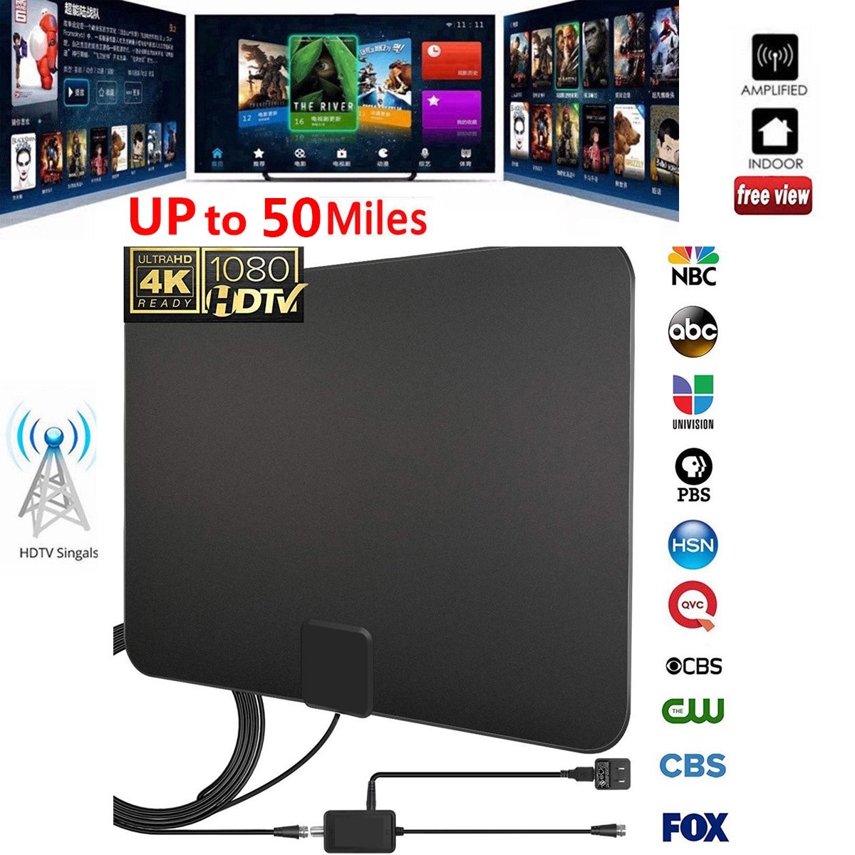 51102 - ZOETOUCH Amplified HD Digital TV Antenna USA