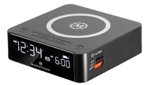 51161 - Marathon compact digital alarm clock with QI charging function Europe