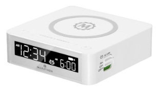 51161 - Marathon compact digital alarm clock with QI charging function Europe