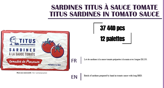 51809 - TITUS SARDINES IN TOMATO SAUCE Europe