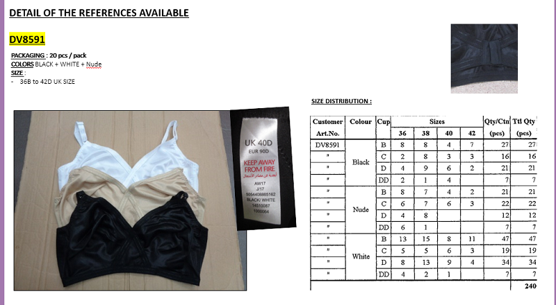 51932 - WOMEN'S LINGERIE - WOMEN'S BRA PLUS SIZE Europe