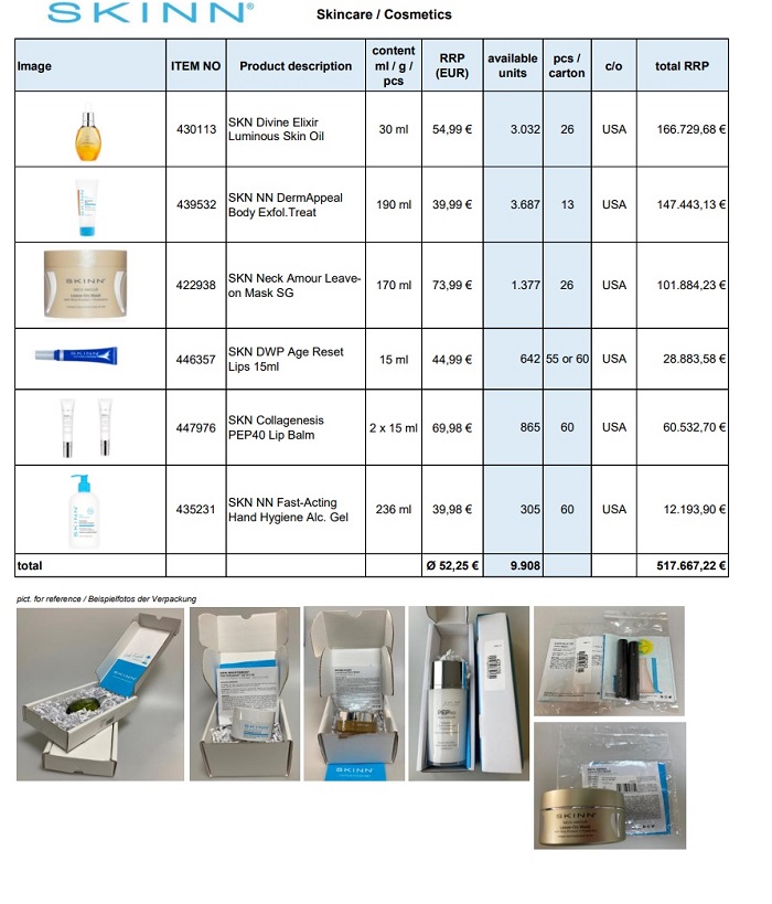 52107 - Skinn premium cosmetics Europe