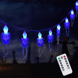 52466 - 15 LED Halloween Skull String Lights USA