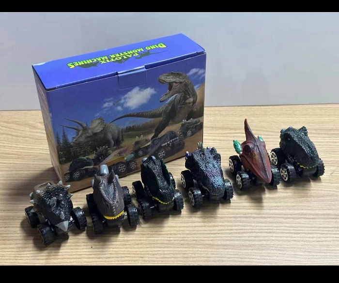 53575 - 6 Pack Dinosaur Car Toys USA